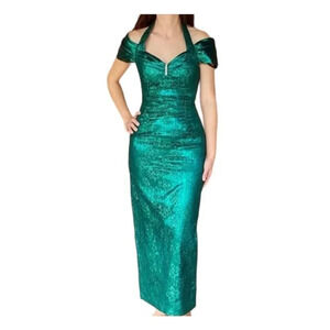 NWT Gunne Sax Women 9 10 Vintage 80s Green Formal Dress